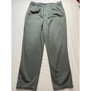 Dockers Mens Classic Fit Pleated Chinos Olive Green Khaki Pants 38x33